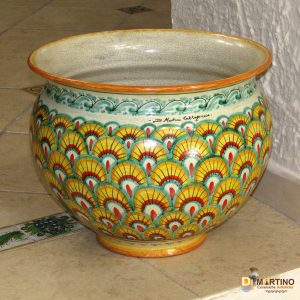 Portapiante 40cm    -pavone verde-