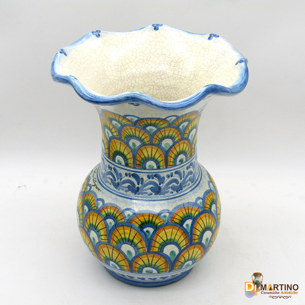 Vaso 30cm smerlato -pavone- - immagine 2