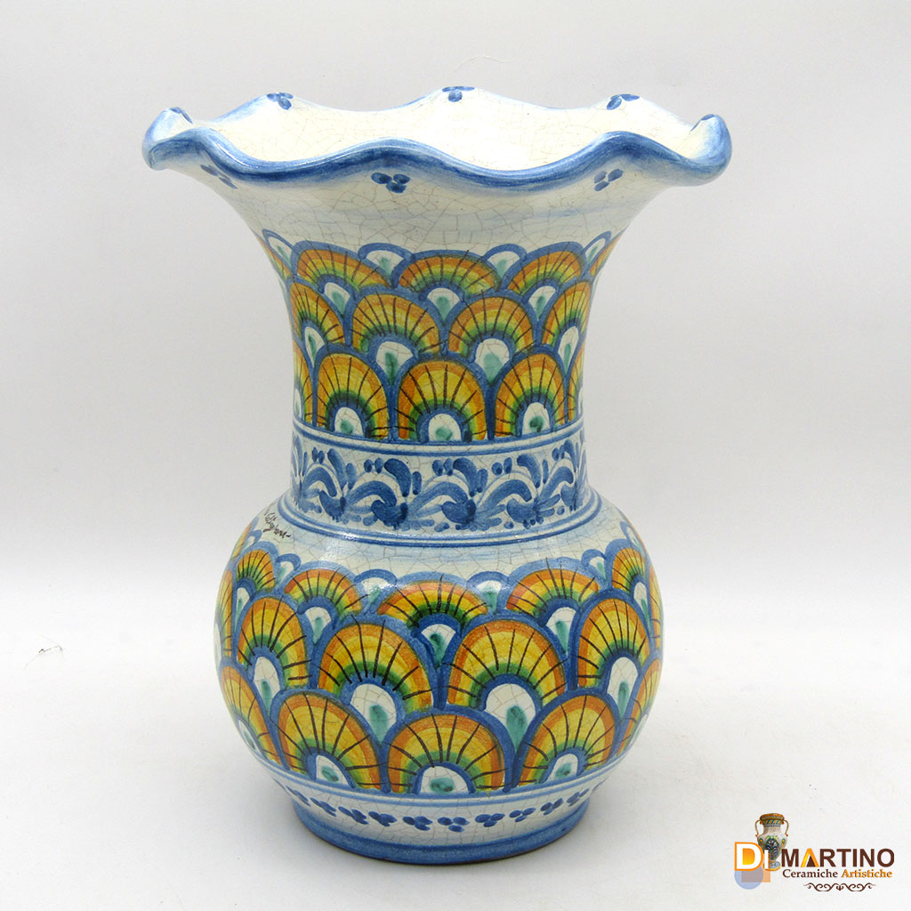 Vaso 30cm smerlato -pavone- - immagine 3